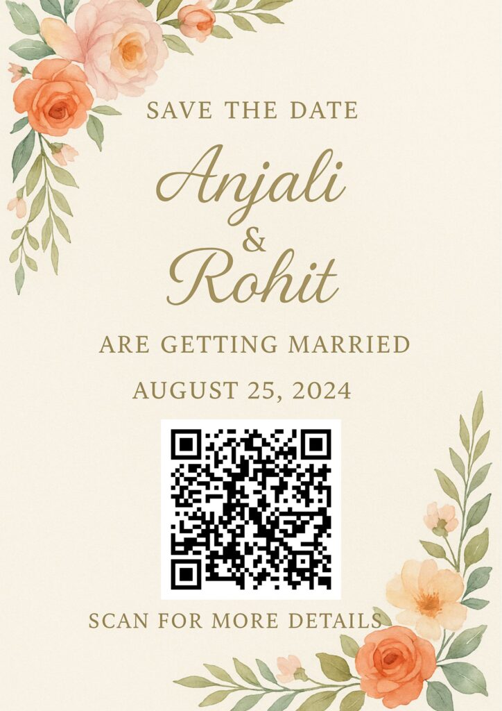 qr code wedding invitation letter